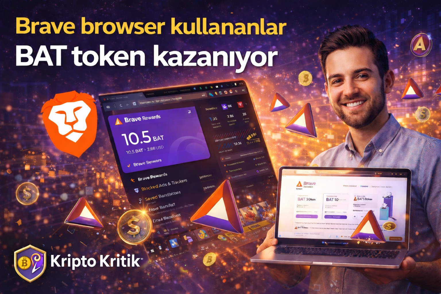 Brave browser kullananlar BAT token kazanıyor