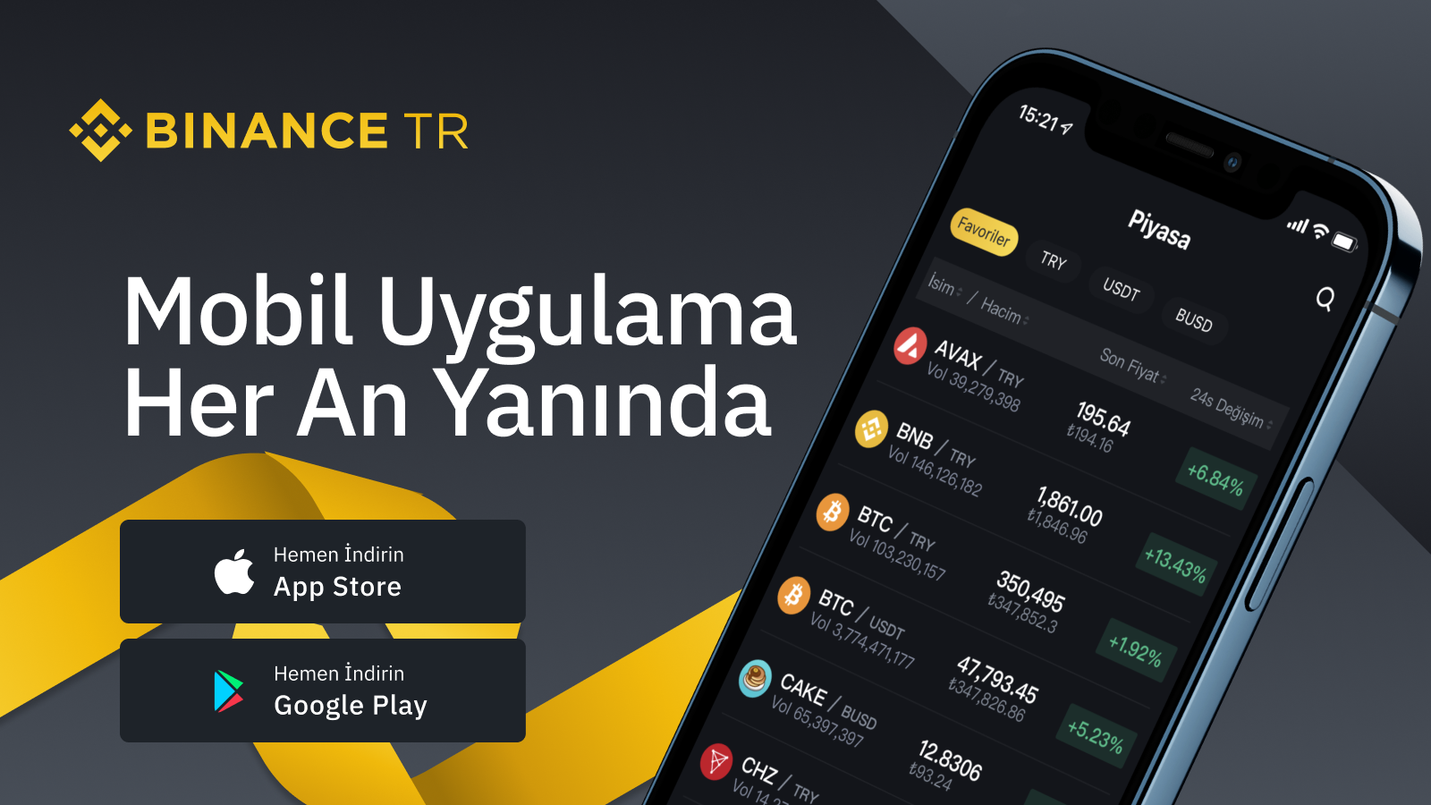 Binance Türkiye android ios mobil uygulama yayınlandı